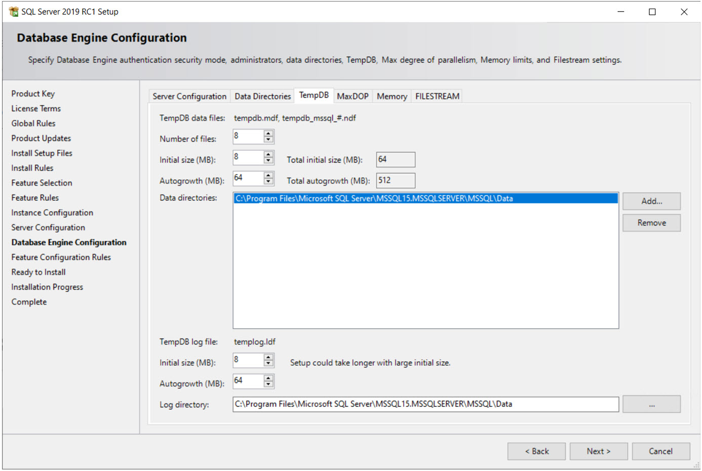 Дополнительный файл. Интерфейс SQL Server 2019. Вычисляемое поле MS SQL. Tempdb и Templog. SQL 2017 install log.