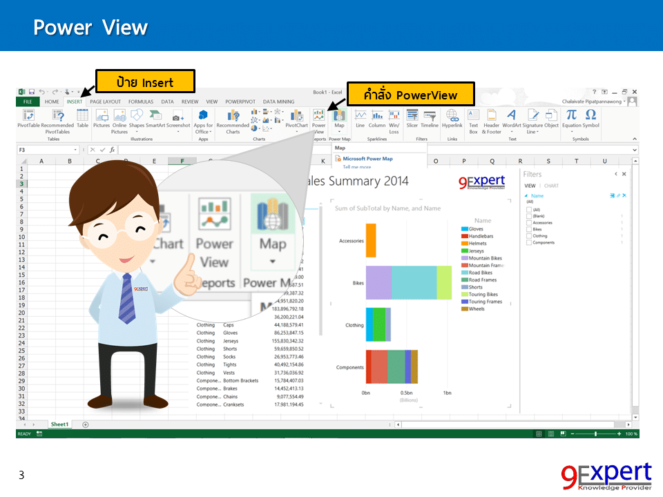 5 table mvc pivot Microsoft à¸­à¸šà¸£à¸¡ BI Business 2016 Excel à¸«à¸¥à¸±à¸à¸ªà¸¹à¸•à¸£ Power